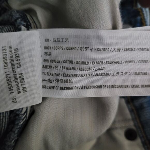 Abercrombie & Fitch Shorts 28 6 Blue Denim Dad Short High Rise Curve Love - Picture 4 of 5